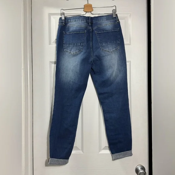 Resfeber Distressed Boyfriend Jeans Rolled Cuff Size 12 - Picture 2 of 5